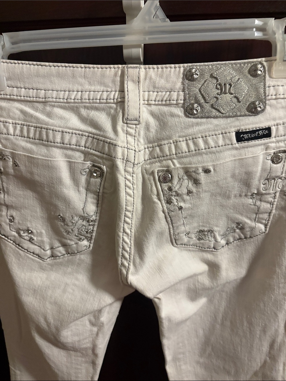 Miss Me White Embellished Skinny Jeans